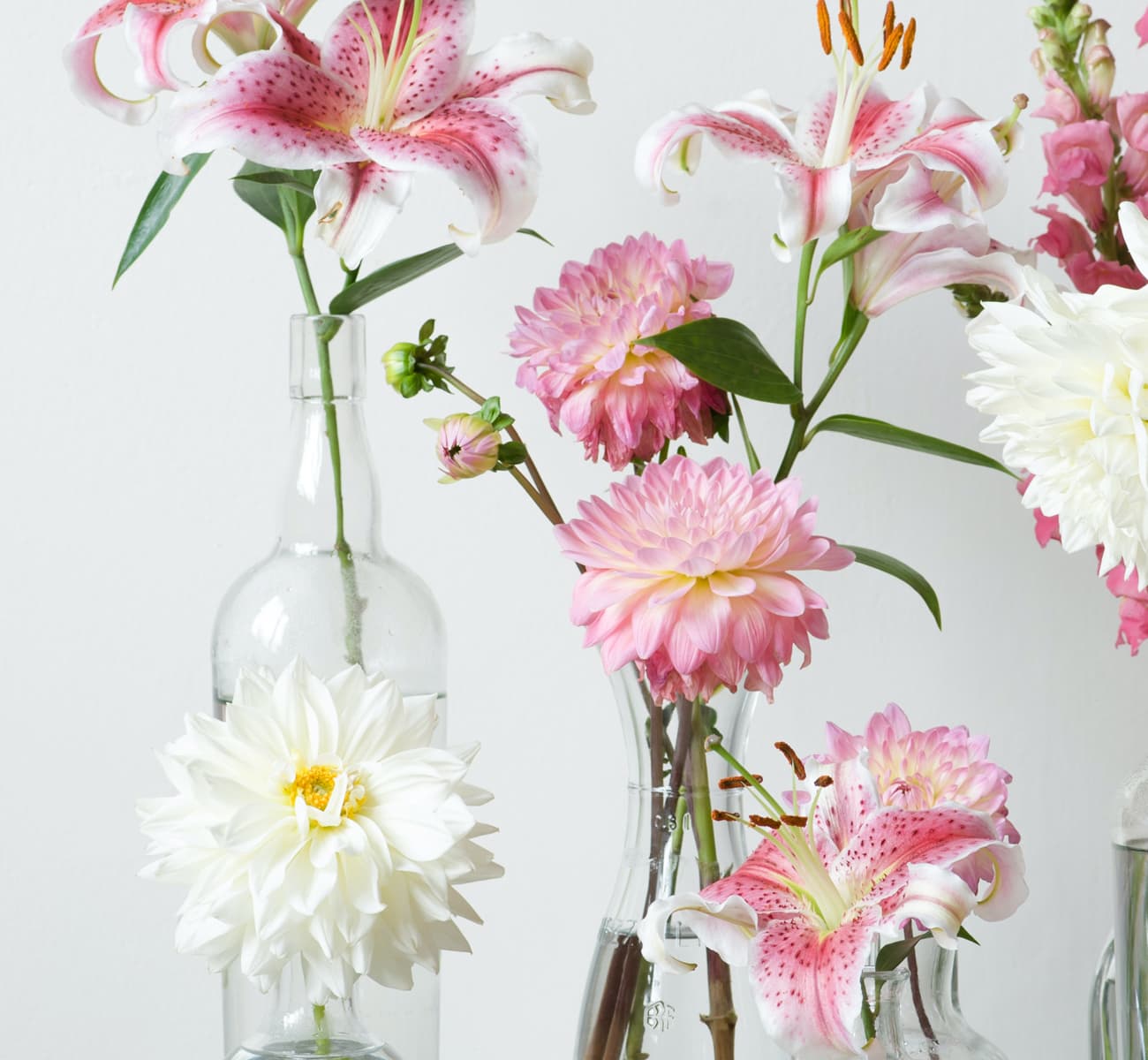 Single stems arranged in bud vases showcase the varieties when ordering fresh wedding flowers online.